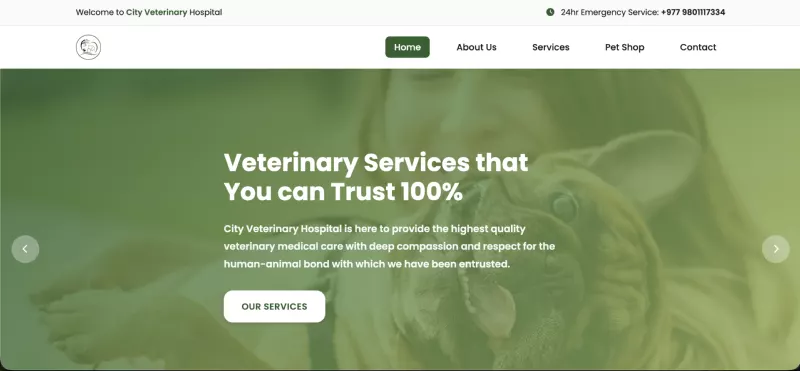 Screenshot of City Vet Nepal