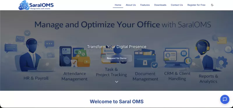 Screenshot of Saral OMS
