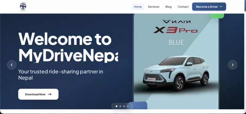 Screenshot of MyDrive Nepal