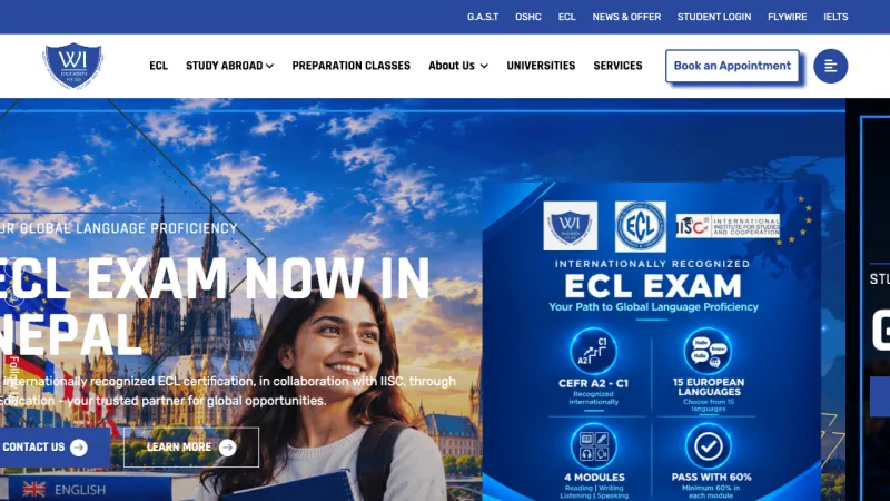 Screenshot of WI Education Consultancy